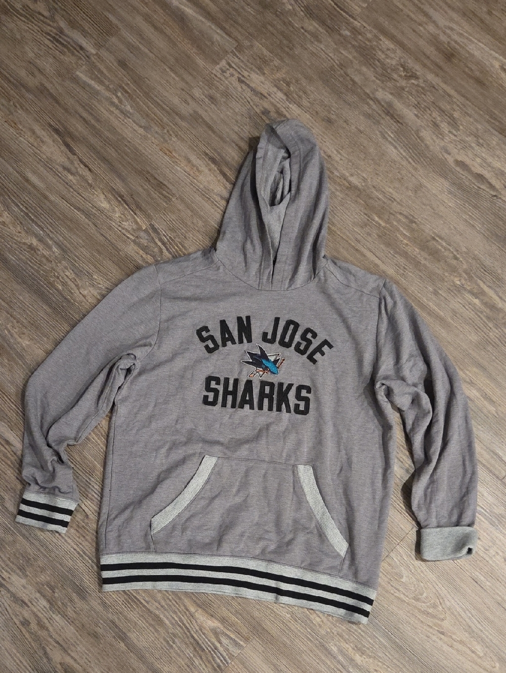 Fanatics Gray San Jose Sharks Hoodie with Black Trim